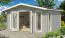 Gartenhaus G290 Lichtgrau inkl. Fußboden - 44 mm Blockbohlenhaus, Grundfläche: 17,28 m², Satteldach