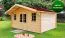 Holz-Gartenhaus 3,98 x 4,98 Meter (inkl. Dach) | Naturbelassen | Satteldach | 34 mm Blockbohlen-Haus Abbildung