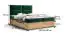 Elegantes Boxspringbett mit Stauraum Pilio 43, Farbe: Grün / Eiche Golden Craft - Liegefläche: 180 x 200 cm (B x L)