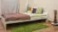 Einzelbett / Gästebett  Kiefer Vollholz massiv weiß lackiert A9, inkl. Lattenrost  - Abmessung 140 x 200 cm
