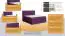 Boxspringbett MINDORO, Box: Bonellfederkern, Matratze: Taschenfederkern, Top Matress: Schaumstoff -  Abmessung: 120 x 200 cm - Farbe: Violett