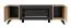 TV-Unterschrank Nordkapp 05, Farbe: Hickory Jackson / Schwarz - Abmessungen: 52 x 160 x 45 cm (H x B x T), mit zwei Fächern und einen Schwarzen Biokamin