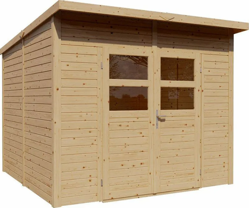 Holz-Gartenhütte 2,54 x 2,51 Meter (inkl. Dach) | Natur | Pultdach Abbildung