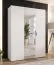 Drehtürenschrank / Kleiderschrank | 1 Spiegeltür | Farbe: Weiß | 2 Fächer | Griffe: Kaschmir | 2 Kleiderstangen | Soft-Close | Maße: 150 x 52 x 202 cm
