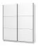 Neutraler Kleiderschrank / Schiebetürenschrank Kule 03, Farbe: Weiß, sechs Fächer, eine Kleiderstange, Maße: 210 x 179 x 62,5 cm, für Schlafzimmer