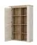 Kommode zwei Türen Zemun 04, acht Fächer, 1 Meter breit, Farbe: Eiche Grau / Eiche Weiß, ABS, Maße: 146,5 x 100 x 36,5 cm, einfaches und modernes Design