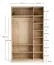 Falttür / Kleiderschrank | Farbe: Beige / Eiche | 2 Türen | inkl. LED-Beleuchtung mit Bewegungssenor | 140 x 60 x 240 cm | 10 Fächer | Soft-Close