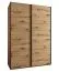Kleiderschrank / Schiebetürenschrank |245,5 x 170 x 64 cm | 2 Kleiderstangen | 2 Schiebetüren | 11 Fächer | 10 Einlegeböden | Farbe: Eiche Artisan