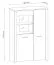 Vitrine Talimatau 06, Farbe: Eiche / Grau - 156 x 106 x 43 cm (H x B x T)