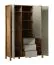 Kleiderschrank Braianik 14 mit viel Stauraum, Eiche Wotan / Beige, 200 x 138 x 53 cm, 3 Türen, 2 Kleiderstangen, 8 Fächer, 7 Einlegeböden, 3 Schubladen