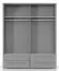 Drehtürenschrank / Kleiderschrank mit Rahmen Siumu 30, Farbe: Weiß / Weiß Hochglanz - 226 x 187 x 60 cm (H x B x T)