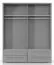 Schlafzimmer - Kleiderschrank mit Rahmen, Farbe: Weiß / Weiß Hochglanz - 226 x 187 x 60 cm (H x B x T)