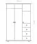 Kleiderschrank Kiefer Vollholz massiv weiß lackiert Junco 04 - Abmessung 195 x 135 x 59 cm