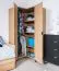 Eckkleiderschrank Schwarz mit LED - Beleuchtung, Abmessungen: 195 x 102 x 104 cm (H x B x T)