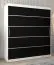 180 cm breiter Kleiderschrank mit 10 Fächern und 2 Türen | Farbe: Weiß / Schwarz Abbildung