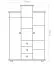 135 cm breiter Kleiderschrank mit 3 Türen und 3 Schubladen | Farbe: Weiß | Tiefe: 44 cm Abbildung