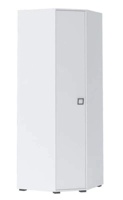 Kinderzimmer - Eckkleiderschrank, Farbe: Weiß - Abmessungen: 236 x 86 x 86 cm (H x B x T) Abbildung