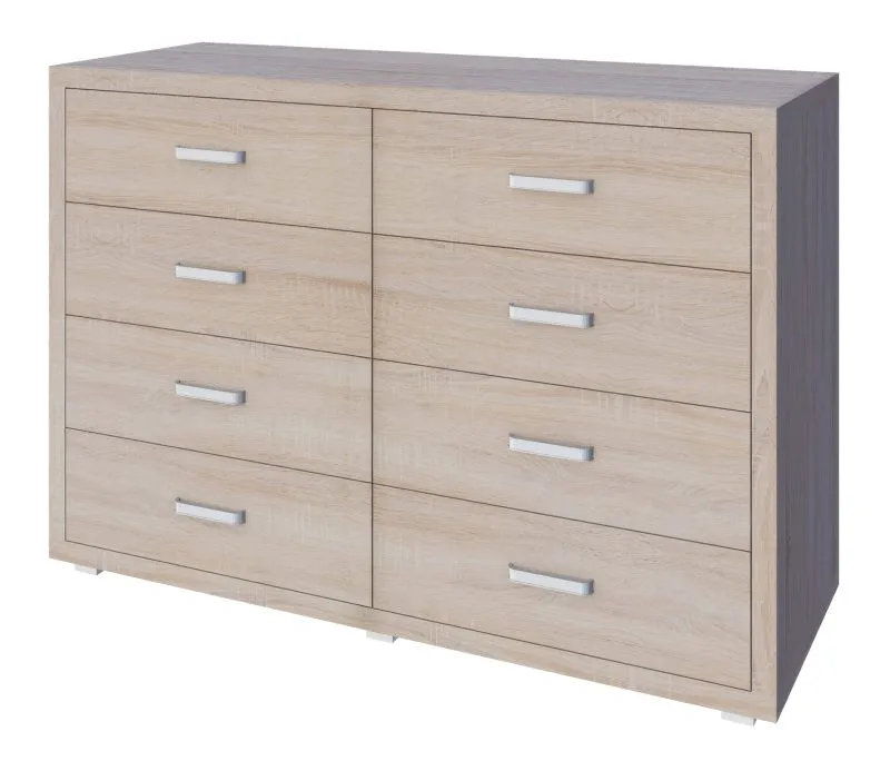 Kommode Kerowagi 13, Farbe: Sonoma Eiche - Abmessungen: 90 x 135 x 41 cm (H x B x T)