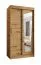 Schiebetürenschrank Aletschhorn 01, eine Spiegeltür, Farbe: Eiche Artisan, 1 Meter breit, fünf Fächer, zwei Kleiderstangen, Kleiderschrank, Aluminiumschienen