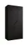 Kleiderschrank / Drehtürenschrank | Farbe: Schwarz | 1 Meter breit | 1 Fach | 1 Kleiderstange | Griffe: Schwarz | Maße: 100 x 52 x 202 cm | Soft-Close-Funktion | ABS