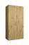 Kleiderschrank mit einer Kleiderstange Korab 02, 1 Meter breit, ein Fach, zwei Türen, Farbe: Eiche Artisan, Soft-Close-Funktion, Griffe: Kaschmir