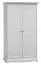 Drehtürenschrank / Kleiderschrank Gyronde 11, Kiefer massiv Vollholz, weiß lackiert - 190 x 108 x 65 cm (H x B x T)