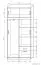 Schrank / Garderobe Paseh 04, Farbe: Erle - Abmessungen: 220 x 100 x 40 cm (H x B x T)