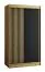 Schiebetürenschrank / Kleiderschrank Borgis 02A, Farbe: Eiche Artisan / Schwarz matt - Abmessungen: 200 x 120 x 62 cm (H x B x T)