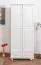 Kleiderschrank | 2 Drehtüren | 2 Schubladen | 1 Fach | mit Kleiderstange | 90 cm breit | Massivholz | Farbe: Weiß Abbildung
