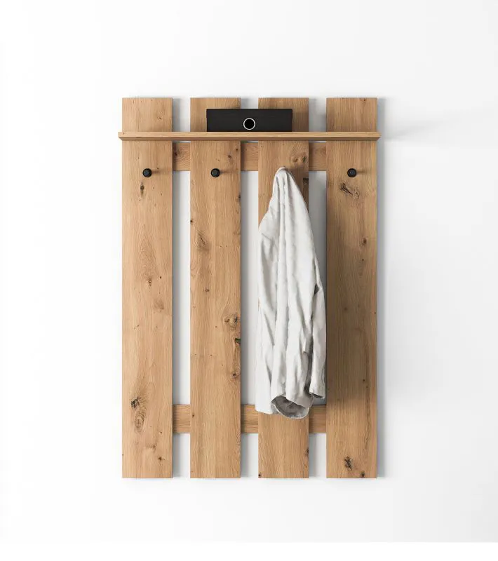 Garderobe Bering 02 | Maße: 80 x 22 x 119 cm | für den Flur | Farbe: Artisan Eiche | ABS-Kanten | laminiert | modernes Design | 1 Ablagefläche