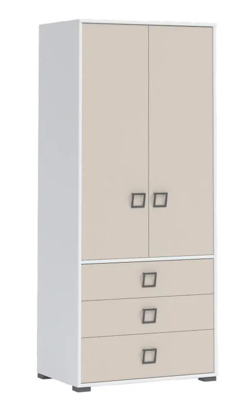 Kinderzimmer Schrank Weiß 198x84x56 cm Abbildung