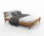 Doppelbett / Gästebett Engordany 09 | Buche Vollholz massiv | lackiert | Liegefläche: 160 x 200 cm | Farbe: Eiche Rustikal | mit stabiler Kopfstütze | lange Lebensdauer