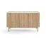 Kommode im modernen Design Ashford 03, Farbe: Eiche Riviera / Marmor Bianco - Abmessungen: 83 x 144 x 37 cm (H x B x T)