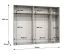 Kleiderschrank mit drei Kleiderstangen | Farbe: Walnuss | 2,5 Meter breit | drei Fächer | Soft-Close | fünf Türen | Griffe: Schwarz | Drehtürenschrank
