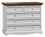 Kommode Gyronde 05, Kiefer massiv Vollholz, Farbe: Weiß / Walnuss - 88 x 112 x 45 cm (H x B x T)