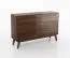 Schlafzimmer - Set M Engordany | 5-teilig | Farbe: Walnuss | Buche Vollholz massiv | lackiert | 2 Nachtkommode | 1 Doppelbett | 1 Kommode | 1 Kleiderschrank | zeitloses Design