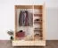 Kleiderschrank Massivholz natur 019 - Abmessung 190 x 133 x 60 cm (H x B x T)