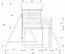 Spielturm S20C, Dach: Grün, inkl. Wellenrutsche, Einzelschaukel-Anbau, Balkon, Sandkasten und Holzleiter - Abmessungen: 462 x 363 cm (B x T)