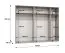 Kleiderschrank | 5-Türig | Farbe: Weiß | 2,5 Meter breit | Griffe: Gold | 3 Kleiderstangen | 3 Fächer | Maße: 250 x 52 x 202 cm | ABS-Kantenschutz