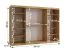 Kleiderschrank | Farbe: Eiche Artisan | 3-Türig | 10 Fächer | 250 x 62 x 200 cm | dekorativer Spiegel | 2 Kleiderstangen | Schiebetürenschrank | hochwertig Verarbeitet