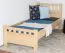 Einzelbett / Gästebett Buche massiv Vollholz natur 109, inkl. Lattenrost - 80 x 200 cm (B x L)