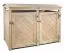 Mülltonnen-Unterstellbox Bergenie 02 aus Massivholz, Lärche natur, 2-fach, 128 x 160 x 84 cm, Mülltonnenbox, für 2 Mülltonnen, Abfalltonnenverkleidung