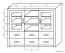 Vitrine Vanimo 17, Farbe: Eiche - Abmessungen: 125 x 156 x 42 cm (H x B x T)