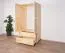 Kleiderschrank Holz natur 010 - Abmessung 190 x 90 x 60 cm (H x B x T)