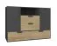 Jugendzimmer Kommode Sprimont 07, Farbe: Grau / Eiche - Abmessungen: 85 x 120 x 40 cm (H x B x T)
