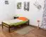 Kinderbett / Jugendbett "Easy Premium Line" K1/1n, Buche Vollholz massiv Dunkelbraun - Maße: 90 x 200 cm