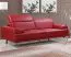 Echtleder Premium Couch Venezia, 3-Sitz Sofa, Farbe: Rubin-rot