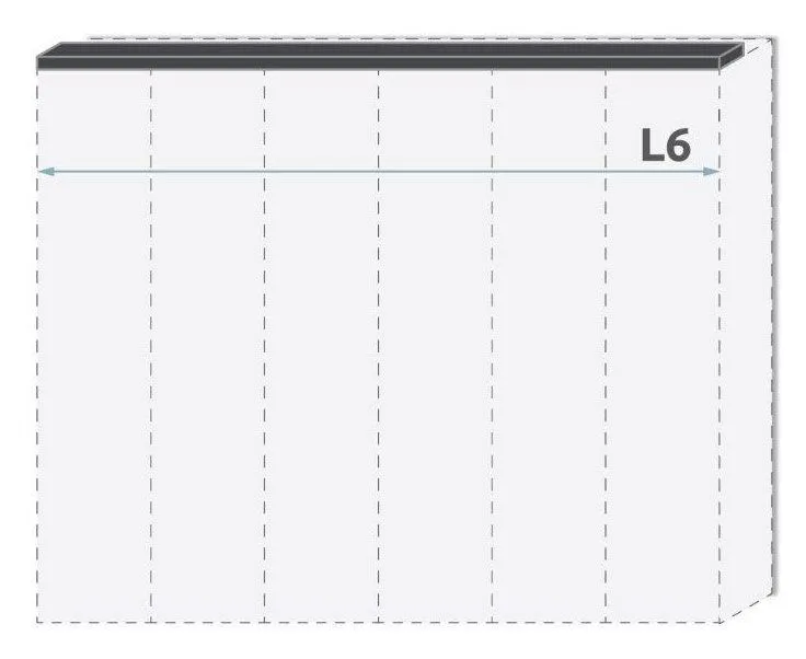 Oberer LED-Rahmen für Drehtürenschrank / Kleiderschrank Faleasiu und Anbaumodule, Farbe: Weiß - Breite: 136 cm