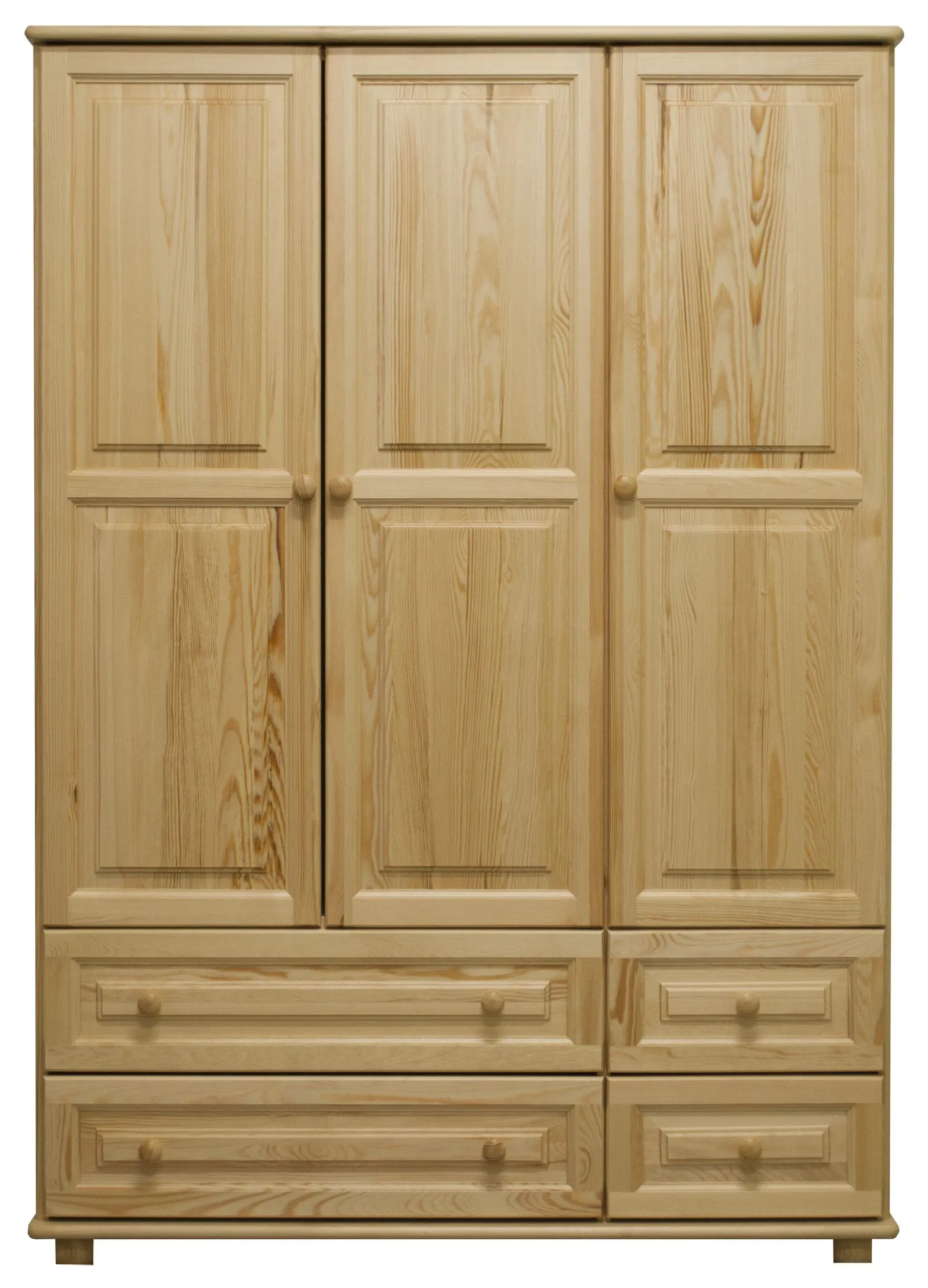 Kleiderschrank, Breite: 120 cm, Farbe: Natur, Türen Anzahl 3, Höhe (cm) 190, Länge/Tiefe (cm) 120, Breite (cm) 60, Massivholz, Material Kiefer massiv, Kleiderschrank, Breite: 120 cm, Farbe: Natur