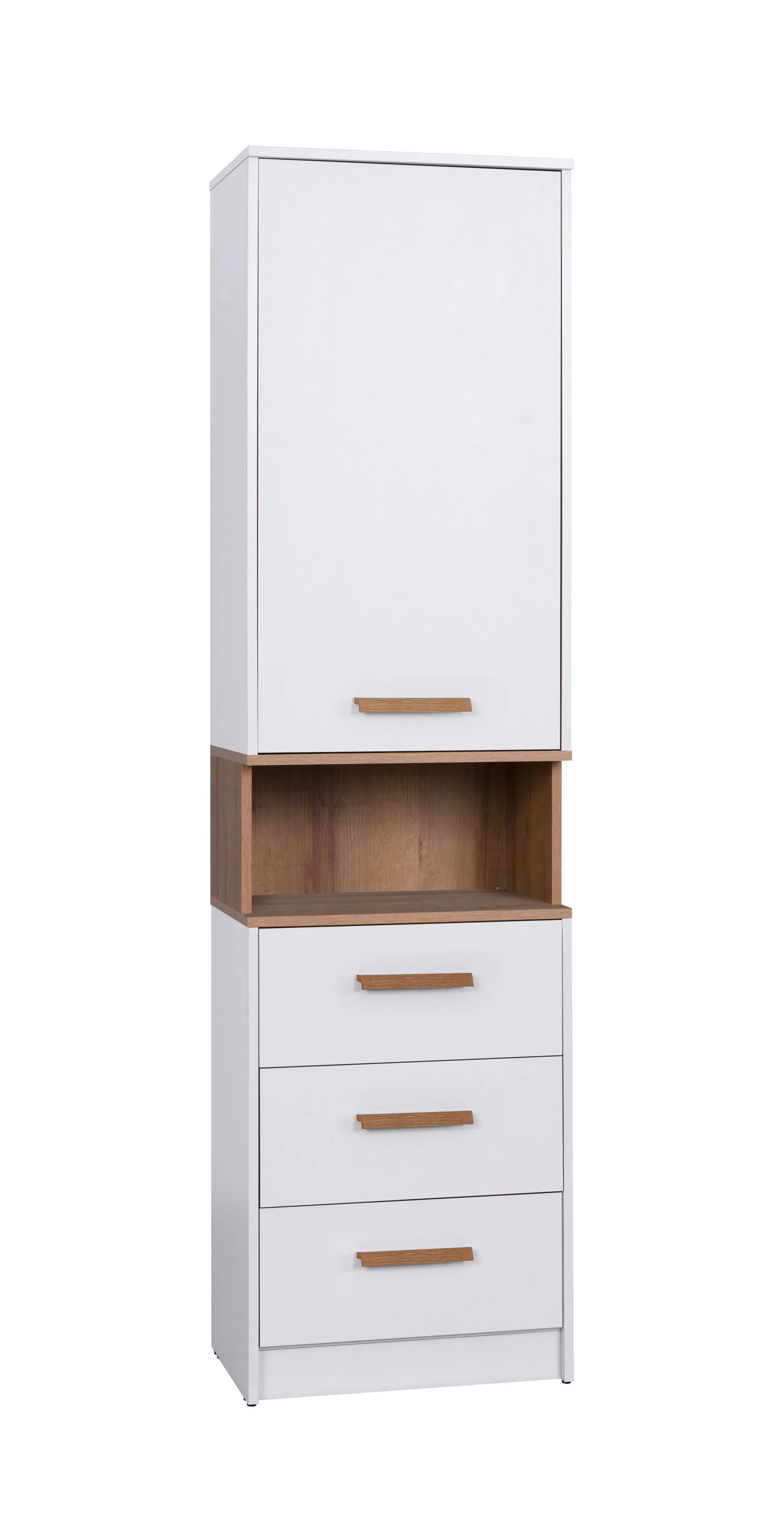 Schrank mit viel Stauraum Fafe 06, Farbe: Eiche Riviera / Weiß